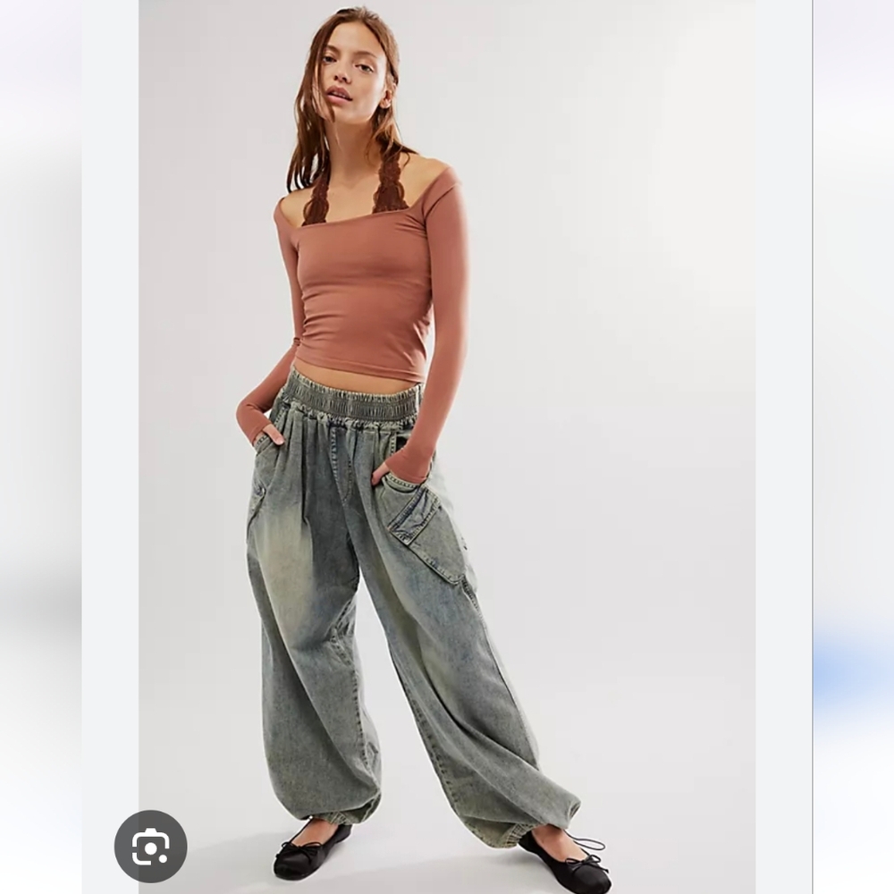 One Teaspoon Denim Parachute Pull On Pants, Size Large, NWOT